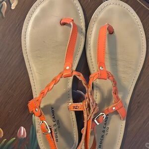 Rock & Candy Women's Braided Orange Sandals